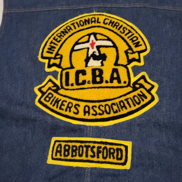 Christian Bikers Association Blue Denim Vest MC Abbotsford BC Canada Handmade - Picture 3 of 14